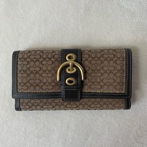 Coach Classic Fabric Brown Wallet with Check Cover